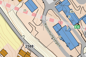 Kartbilde fra WMS-tjeneste av avviket