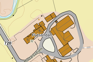 Kartbilde fra WMS-tjeneste av avviket