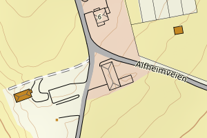 Kartbilde fra WMS-tjeneste av avviket