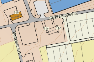 Kartbilde fra WMS-tjeneste av avviket