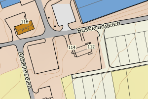 Kartbilde fra WMS-tjeneste av avviket