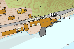 Kartbilde fra WMS-tjeneste av avviket