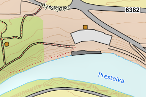 Kartbilde fra WMS-tjeneste av avviket