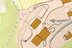 Kartbilde fra WMS-tjeneste av avviket