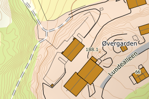 Kartbilde fra WMS-tjeneste av avviket