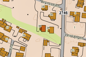 Kartbilde fra WMS-tjeneste av avviket