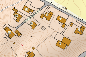 Kartbilde fra WMS-tjeneste av avviket