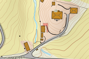 Kartbilde fra WMS-tjeneste av avviket