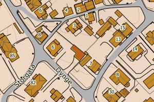 Kartbilde fra WMS-tjeneste av avviket