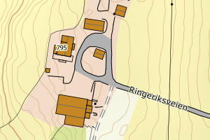 Kartbilde fra WMS-tjeneste av avviket
