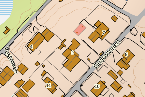 Kartbilde fra WMS-tjeneste av avviket