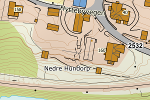 Kartbilde fra WMS-tjeneste av avviket