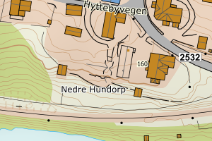 Kartbilde fra WMS-tjeneste av avviket