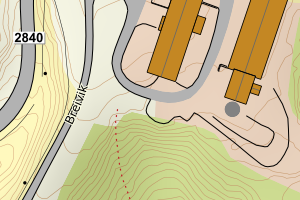 Kartbilde fra WMS-tjeneste av avviket