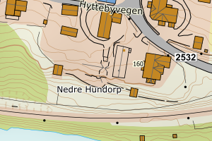 Kartbilde fra WMS-tjeneste av avviket