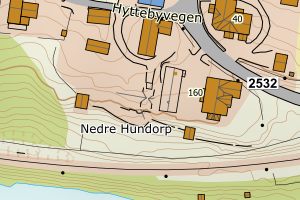 Kartbilde fra WMS-tjeneste av avviket