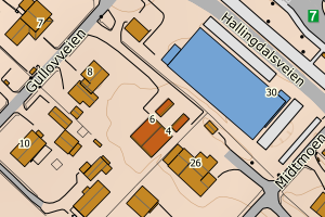 Kartbilde fra WMS-tjeneste av avviket