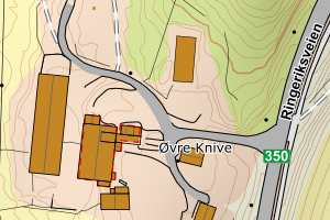 Kartbilde fra WMS-tjeneste av avviket