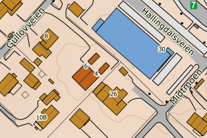 Kartbilde fra WMS-tjeneste av avviket