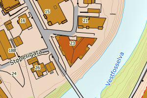 Kartbilde fra WMS-tjeneste av avviket