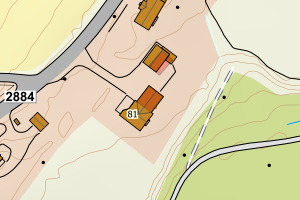 Kartbilde fra WMS-tjeneste av avviket