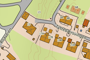 Kartbilde fra WMS-tjeneste av avviket