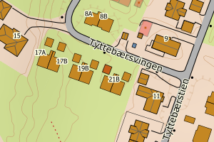 Kartbilde fra WMS-tjeneste av avviket