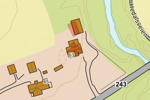 Kartbilde fra WMS-tjeneste av avviket