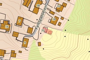 Kartbilde fra WMS-tjeneste av avviket
