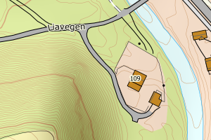 Kartbilde fra WMS-tjeneste av avviket