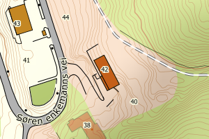 Kartbilde fra WMS-tjeneste av avviket