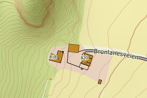 Kartbilde fra WMS-tjeneste av avviket