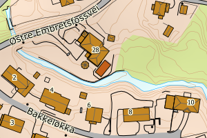 Kartbilde fra WMS-tjeneste av avviket