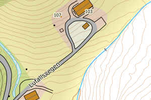 Kartbilde fra WMS-tjeneste av avviket