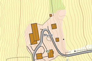 Kartbilde fra WMS-tjeneste av avviket