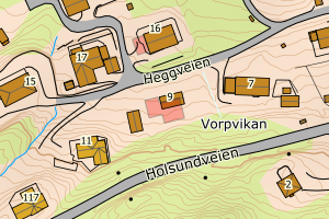 Kartbilde fra WMS-tjeneste av avviket