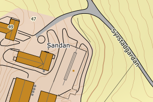 Kartbilde fra WMS-tjeneste av avviket