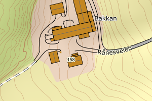 Kartbilde fra WMS-tjeneste av avviket