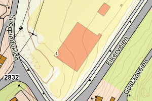 Kartbilde fra WMS-tjeneste av avviket