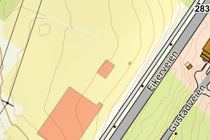 Kartbilde fra WMS-tjeneste av avviket