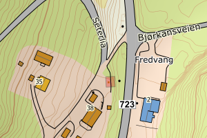 Kartbilde fra WMS-tjeneste av avviket