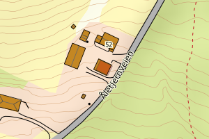 Kartbilde fra WMS-tjeneste av avviket