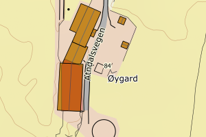 Kartbilde fra WMS-tjeneste av avviket