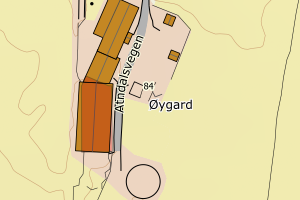 Kartbilde fra WMS-tjeneste av avviket