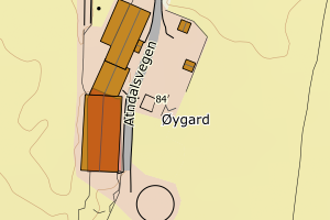 Kartbilde fra WMS-tjeneste av avviket