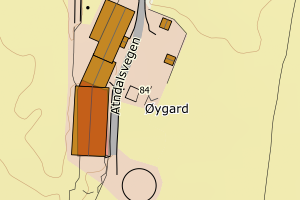 Kartbilde fra WMS-tjeneste av avviket