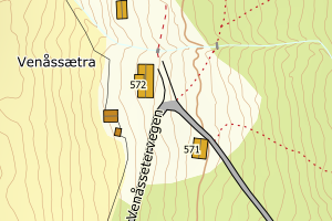 Kartbilde fra WMS-tjeneste av avviket