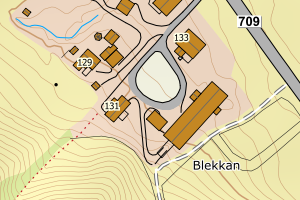 Kartbilde fra WMS-tjeneste av avviket