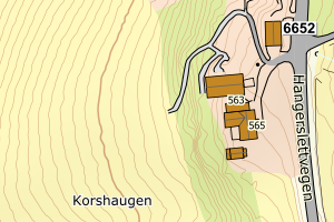 Kartbilde fra WMS-tjeneste av avviket