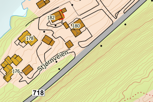 Kartbilde fra WMS-tjeneste av avviket